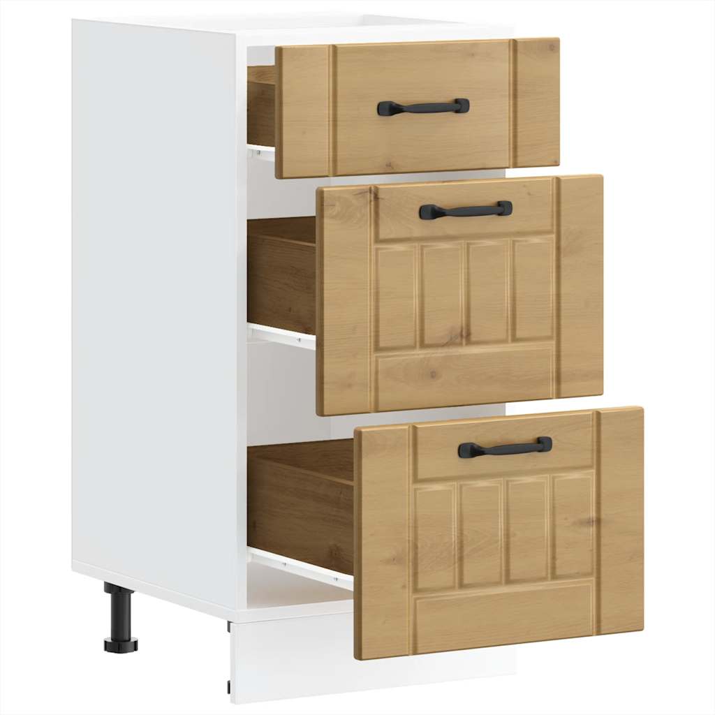 Lucca Kitchen Base Cabinet Artisan Oak Wood Based Material