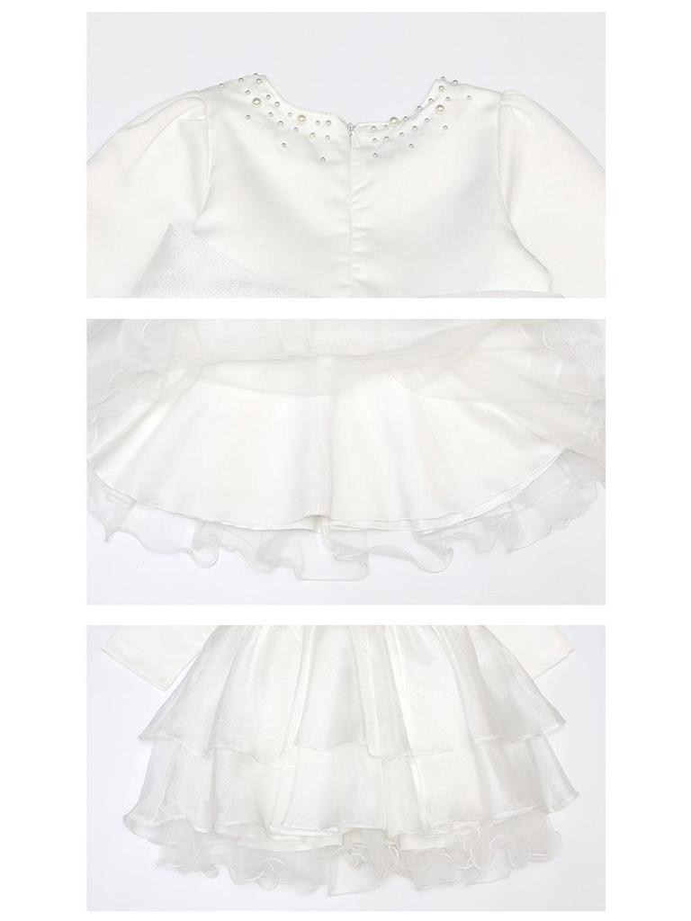 White Tulle Dress for Girls, Ages 2-7 - Spring/Autumn Flower Girl Dress
