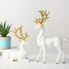 2Pcs Creative Deer Desktop Ornament Sitting/Standing Position Elk Figurine  Office Desktop