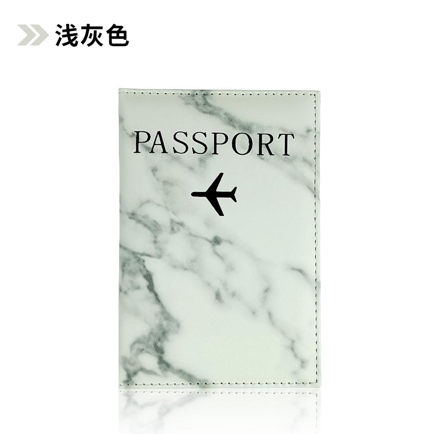 PU-Leder-Reisepasshülle Einfaches Flugzeug-Buchstaben-Druck Damen Herren Reise-Reisepass-Etui-Halter Mode Hochzeitsgeschenk