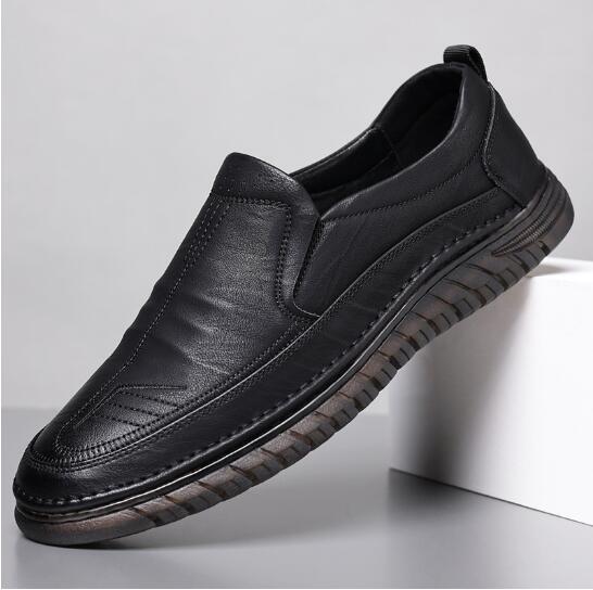 

Leather shoes Men s casual shoes leather upper waterproof business formal wear work flat driving board shoes loafers M939 45