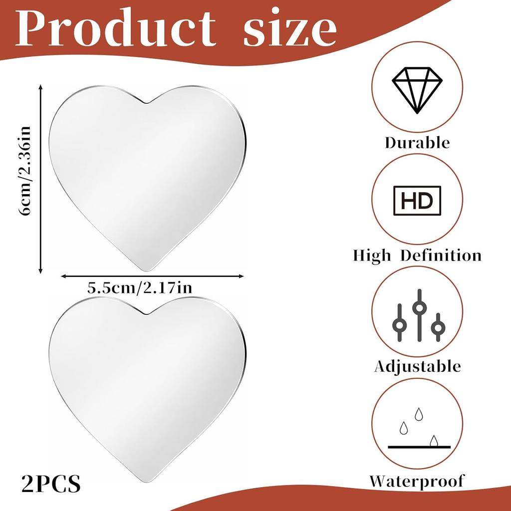 Heart Blind Spot Mirrors 2 Pack, Adjustable Wide Angle Car Side | Convex Rear View Mirror for Cars, SUVs & Trucks. Eliminates Blind Spots, Enhances