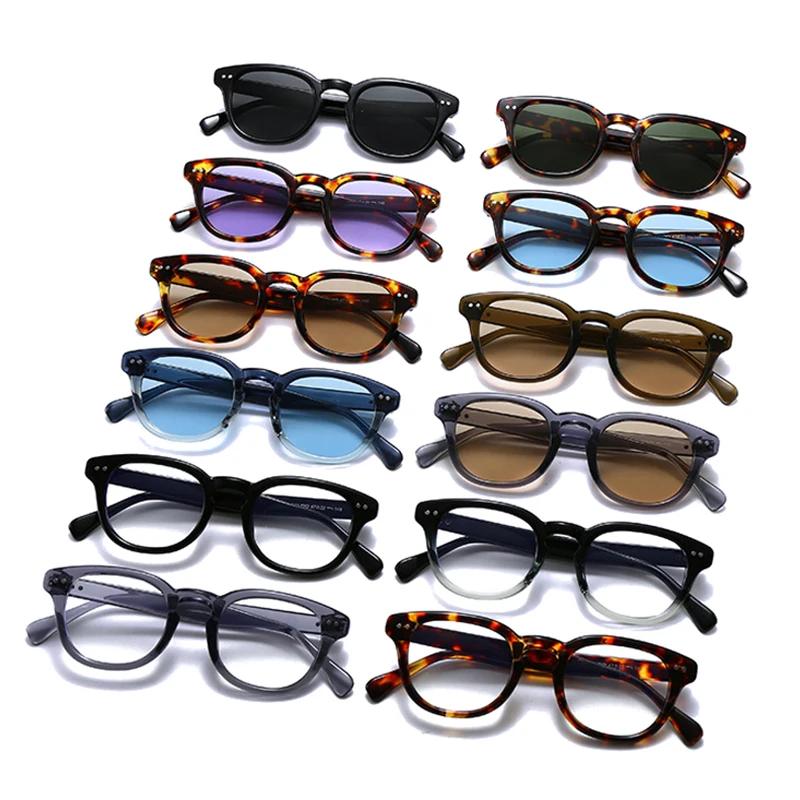  New Ins Popular Fashion Square Candy Color Sunglasses Women Blue Vintage Rivets Men Shades UV400