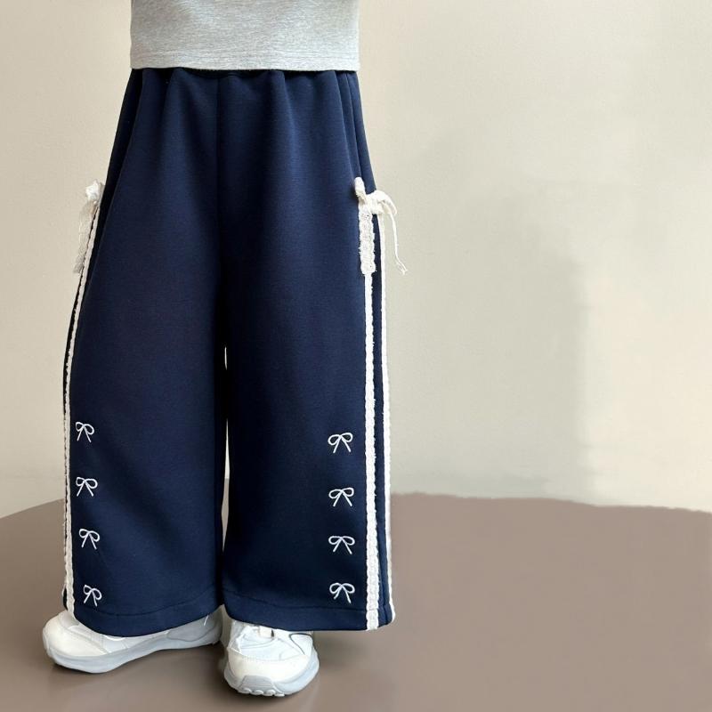 Mädchen Schleife Gerade Hosen Herbst Frühling Kinder Mode Weite Hosen Herbst Neu Kinder Elastisch Lässig Jogginghosen