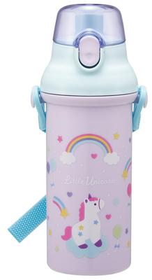 Skater Water Direct Dishwasher Made In Little Unicorn Children's Bottle, 480ml, Drinking, Plastic, One-Touch Operation, Safe, Japan, Design, Girls',