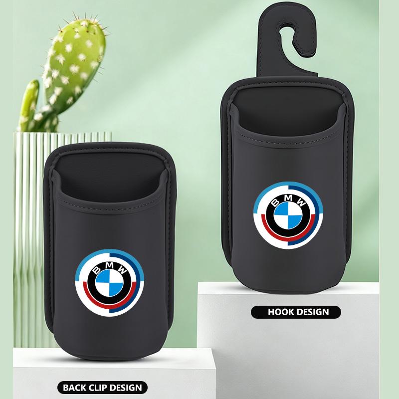 Leather Car Seat Cup Holder Hang Drink Storage Box Accessorie For BMW X1 X3 E39 E46 E30 E36 E87 E60 E90 F26 G02 E70 F15 E53 G05 wzdr27