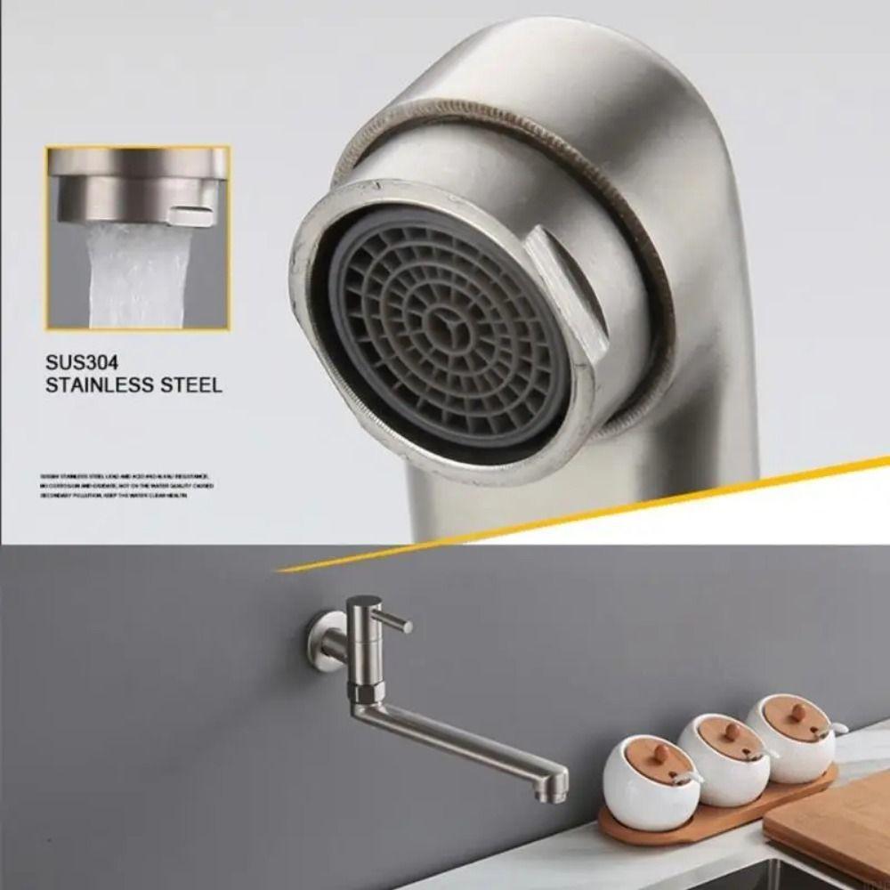 Lengthened Outlet Kitchen Faucet 180° Rotation Stainless Steel Sink Tap  Kitchen Use