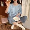 Casual Pajamas Womens Cute Pajama Sets Autumn Winter Short Sleeves Calf-length Pants Modal Ladies Pyjamas Soft Pijamas Pullover