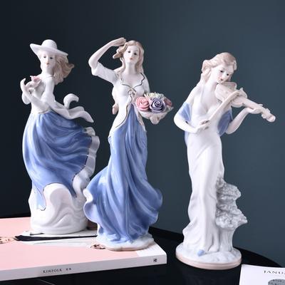 Ceramic Goddess Girls Lady Figurines Wedding Handicraft Desk Ornament Goddess Porcelain Statue