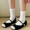 Summer Lightweight Children's Cool-feeling Mulberry Silk Pile Socks, Flowered Mid-calf Socks, Simple Dark-patterned Women's Socks, Boneless