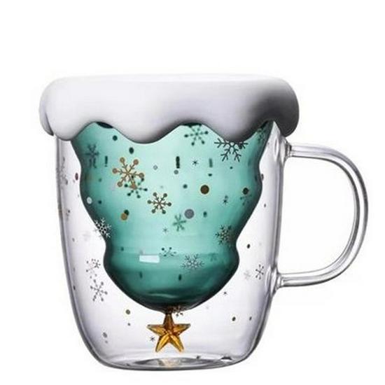 Double-Layer Christmas Wish Cup with Handle – Perfect for Milk, Juice, and More