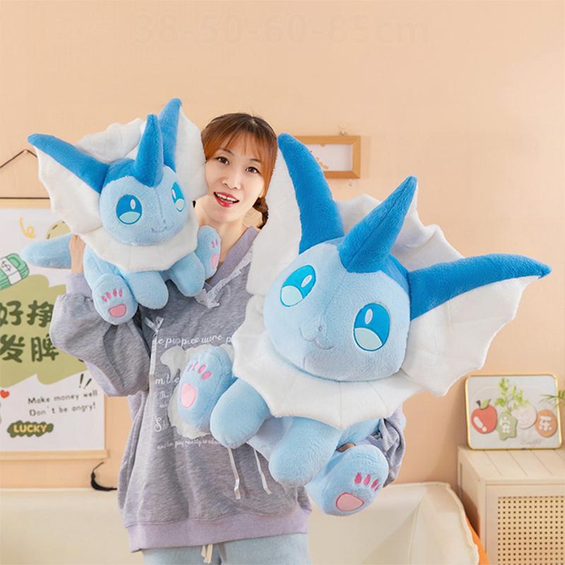 60cm Kawaii Eevee Plush Toy Big Size Stuffed Doll Sitting Pokemon Cute Pet Plushie for Kids Birthday Gift Perfect for Children
