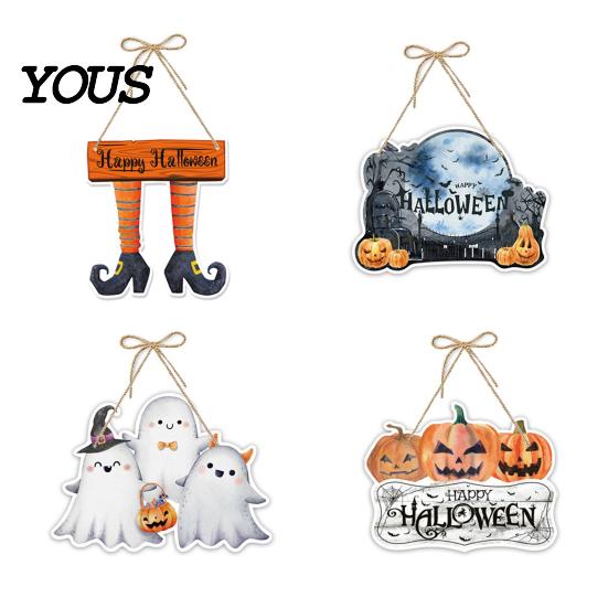 Festive Halloween Hanging Ornament Pumpkin Door Decor, Spooky Wall for Party Eye-catching Decoration Scene, Front Entryway Decoration, Trick or