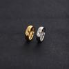 6mm Geometric Multifaceted Rhombus Stainless Steel Non-fading Hip Hop Couple Rings