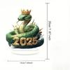 2D Flat Crystal Snake Acrylic Desktop Decoration, with Base, Suitable for Wall Decoration, Porch, Room, Villa, Accents Home, Hallway, or Workplace - R