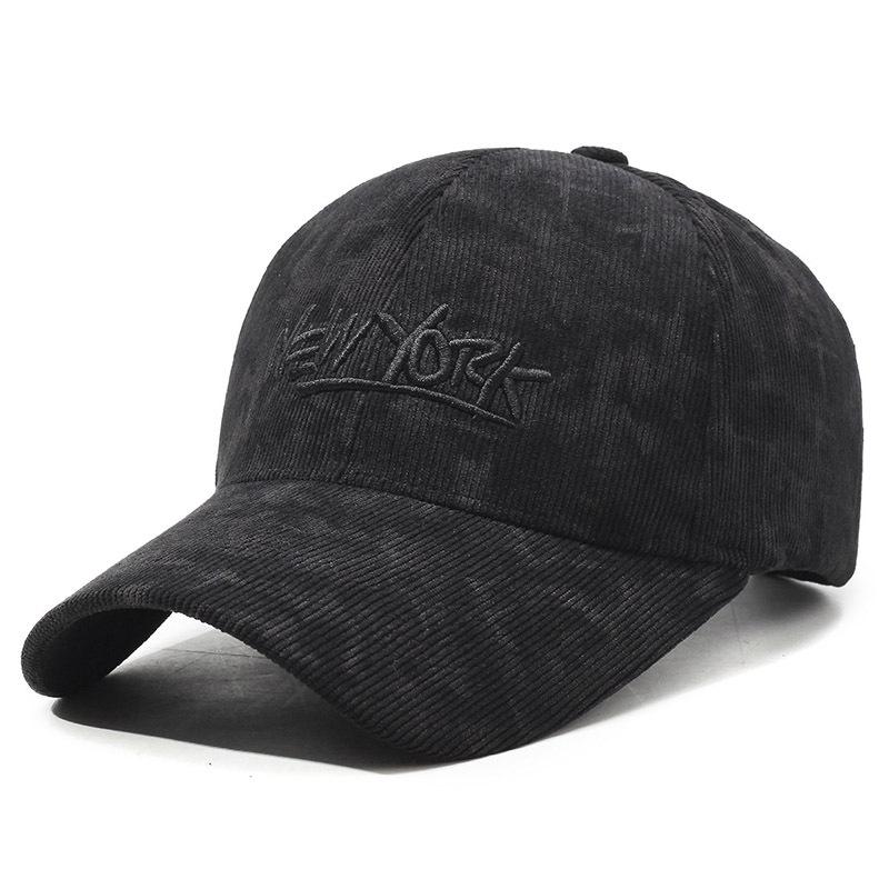 Autumn Winter Corduroy Baseball Cap Women's Winter Coldproof Cap Couple Hat Men Letter Embroidery Cap
