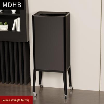 Wheeled High-Legged Stainless Steel Trash Can for Kitchen or Living Room