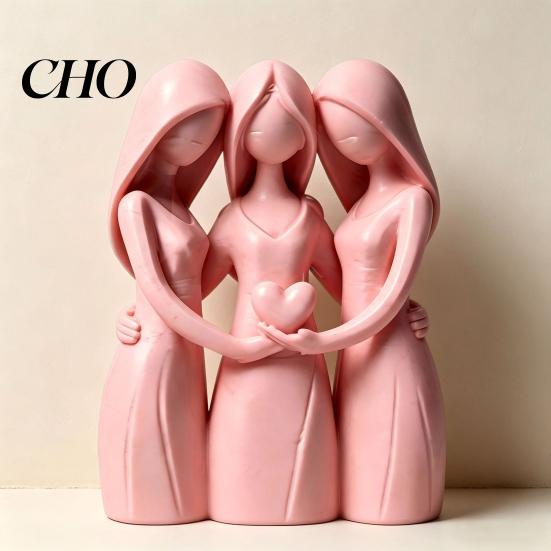 Delicate Detail Figurine Sisters Friendship Statue 3D Printed 3 for Living Modern Minimalist Sculpture Room Office Dorm Apartment Home Decor Heartfelt