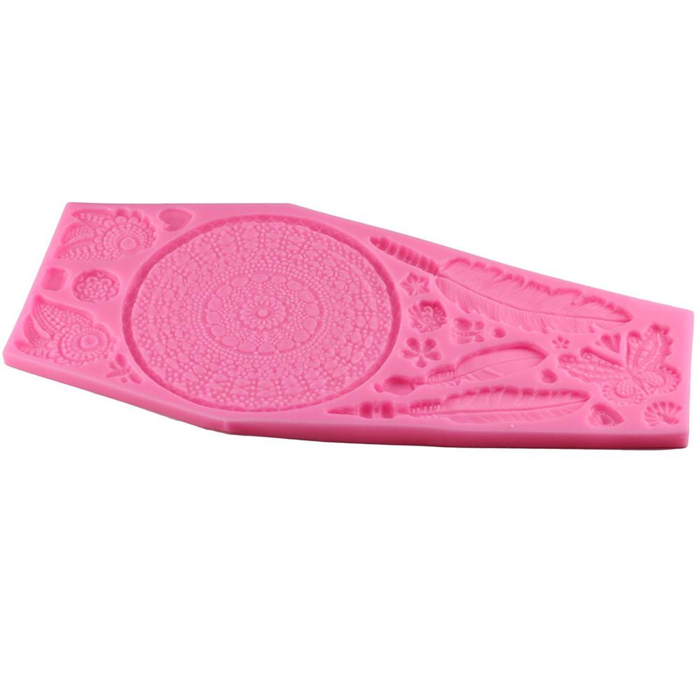 

DIY помадка «Ловец снов», силиконовая форма, текстура перьев, торт, свадебное украшение, украшение для десертного стола, форма для выпечки розовый