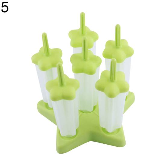 6 Grids Silicone Summer Ice-lolly Ice Cream DIY Maker Mould Tray with Stand