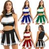 Women School Uniform Cheerleading Clothing Set Sexy Girls Dance Costume Cosplay Costumes Tops+Skirt Suit
