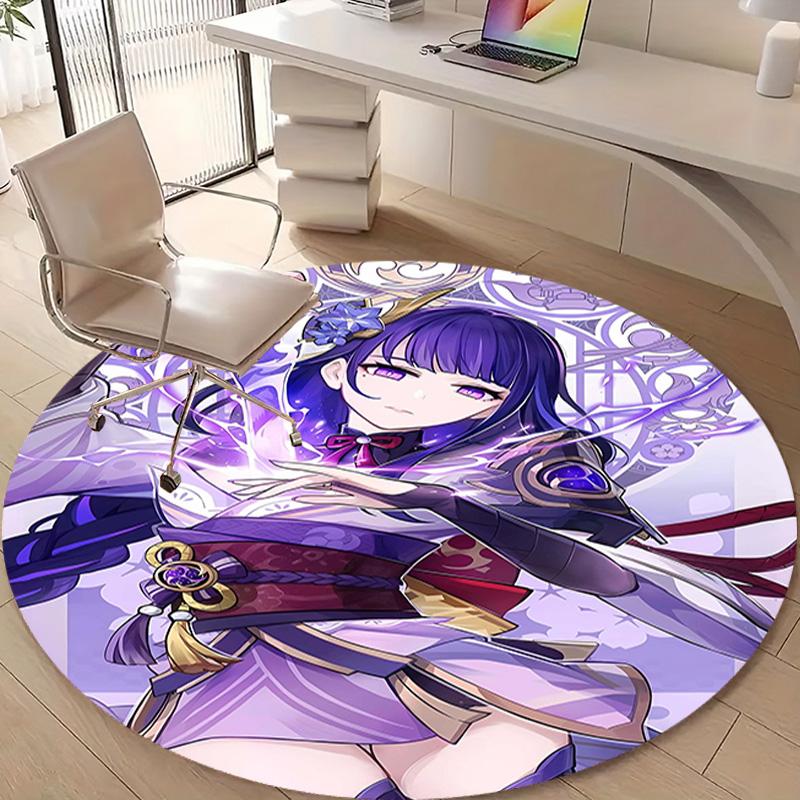 1pc Genshin Impact Beelzebul1 Design Printed Area Round Carpet for Bedroom Living Room Home Decor Rugs Mat Non Slip Mat Rug for Bedside