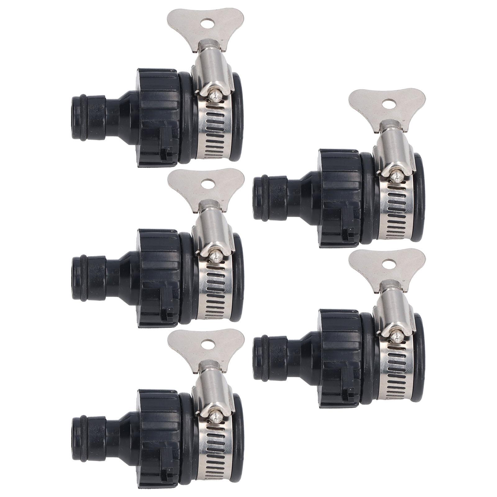 

5Pcs Faucet Tap Connector Adapter Mixer Clamp Universal Garden Kitchen Hose Pipe Fit 14‑24mm