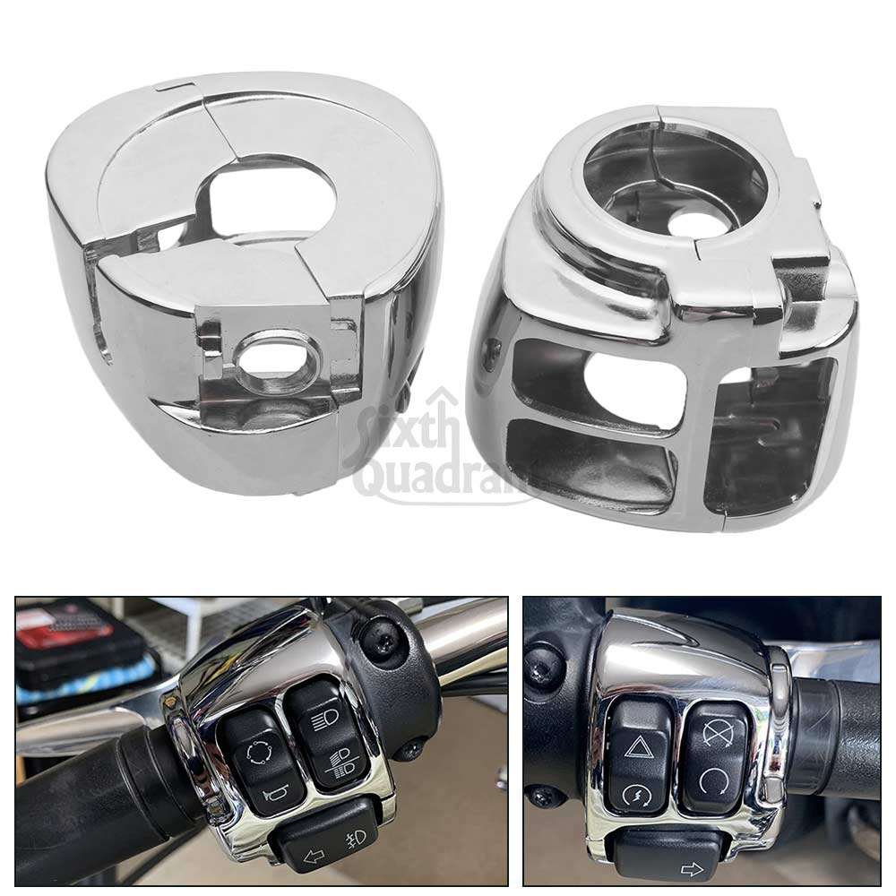 Motorcycle Accessory Handlebar Control Switch Housings Cover Kit Aluminum Chrome For Harley Davidson 2014-Later XL Dyna Softail