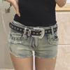 Harajuku Strass-Hüftband Metallstern-Schnalle Jeans-Bund Mode Retro Y2k Gürtel Damen