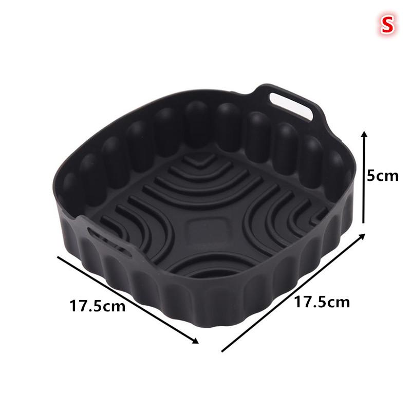 

Airfryer Silicone Basket Reusable Square Baking Tray Silicone Mold For Air Fryer Pizza Fried Chicken Basket Air Fryer Accessorie Small чорний