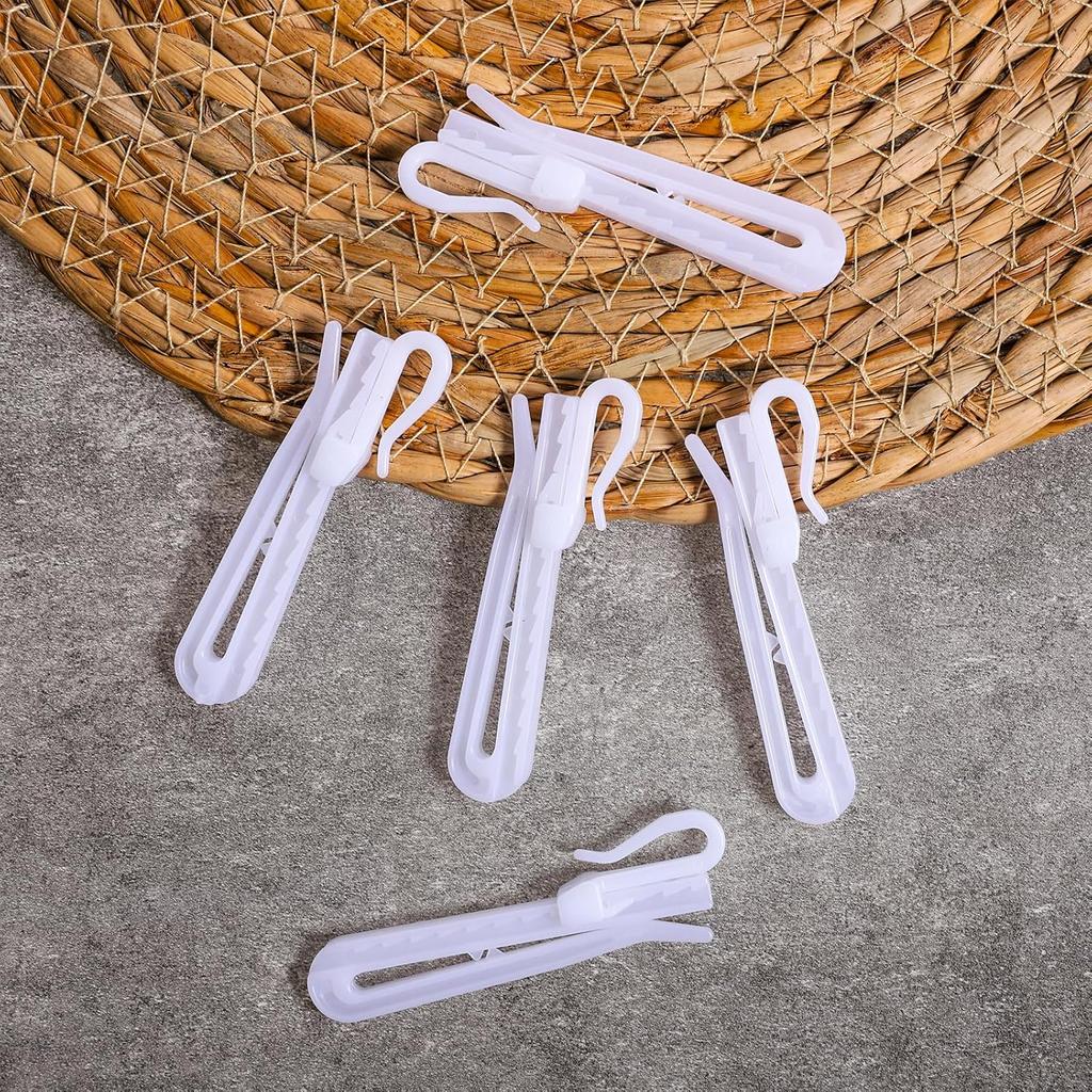 50 PCS Plastic Curtain Hooks Adjustable Pinch Pleat Ratchet System Pinch Pleat Curtain Hooks for Window Door Shower Curtain(75mm/2.95inch)