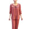 Cord Samt Quadratischer Ausschnitt Lockerer Pyjama Set - Damen Herbst/Winter Homewear