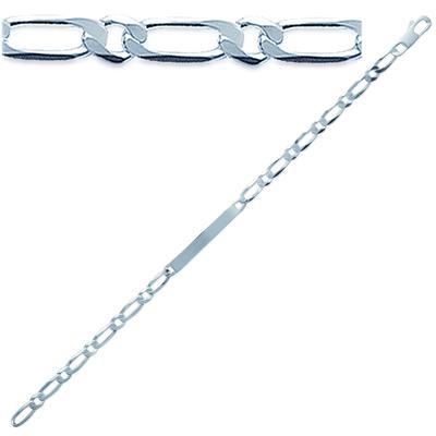 [J0054] - Silver 'Identity' Silver Bracelet - 18 Cm 4 Mm