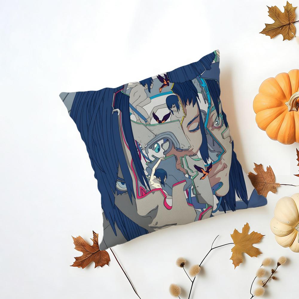 GGhost in the Shell Cushion Cover Washable Linen Pillowcase Soft for Daily Sofa Bed Home Room Decor