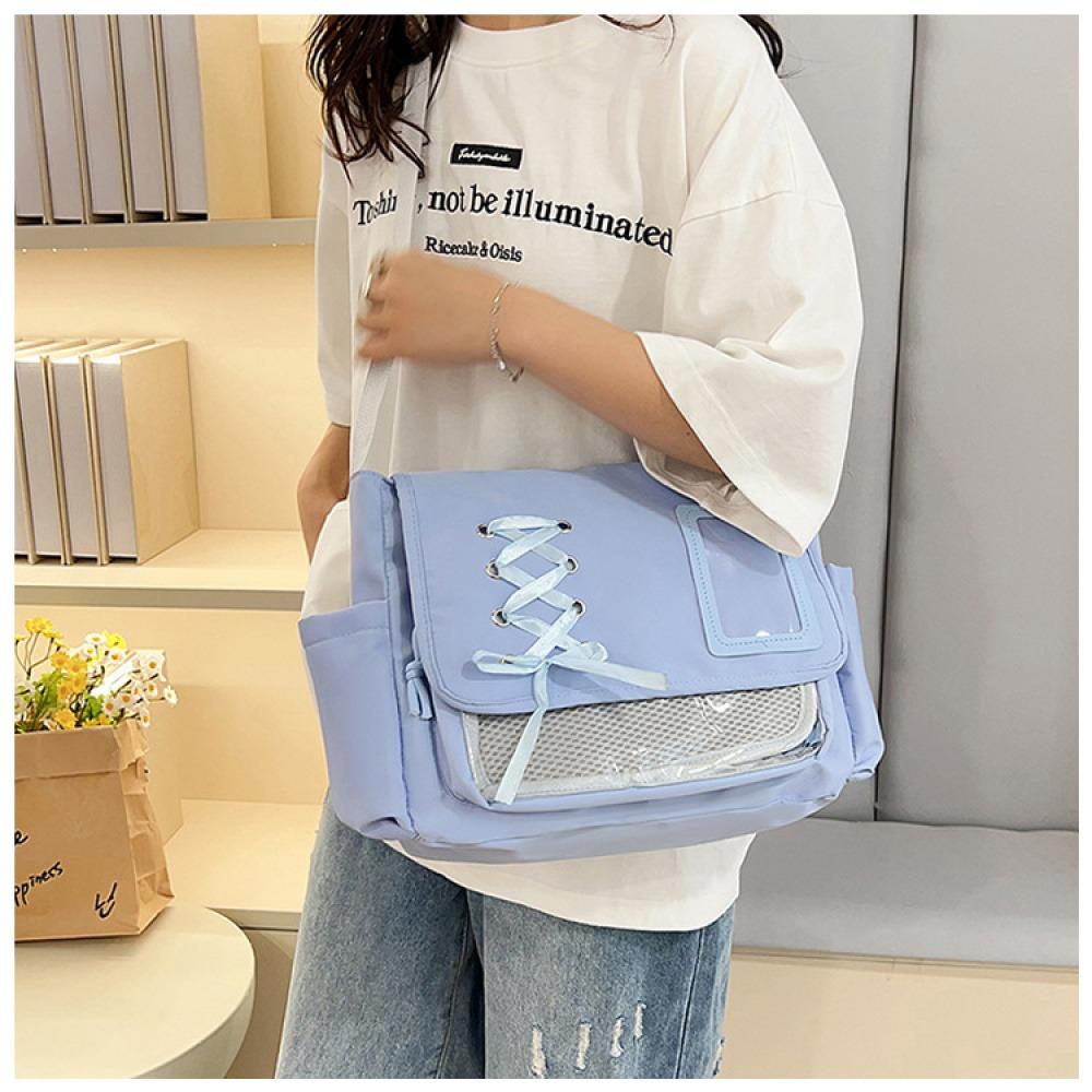 Strap ita bag, large-capacity shoulder crossbody bag, ita bag, anime-themed bag, versatile, girly, college-, transparent, s