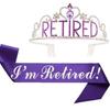 Graduation Party Crown Strap Set Letters RETIRED Diamond Crown Retirement Party Headpiece