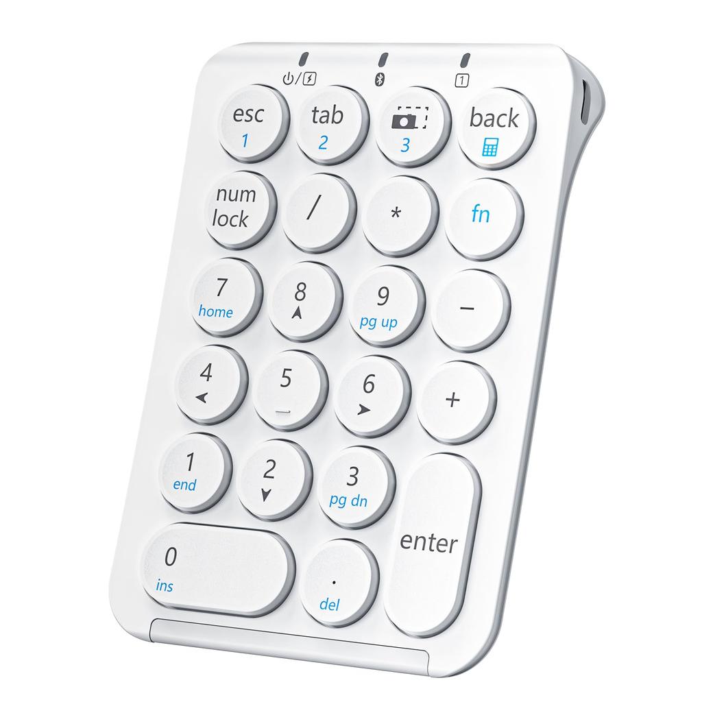 iClever KP08Pro Numeric Keypad, Bluetooth Wireless Number Keyboard, Pairs with up to 3 Devices, Ultra-Thin, with Tab Key, Bluetooth Wireless Number Pa