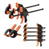 Bar Clamps for Woodworking, 8-Pack, 15.24 cm and 30.48 cm, with Spring Clamps, One-Handed Clamp/Spreader, 70 kg Load Limit, Quick Release,