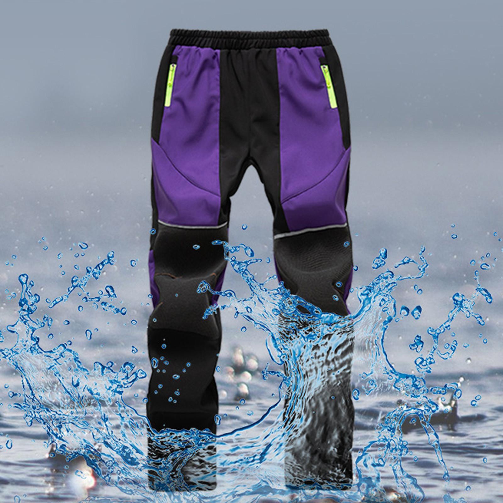 

Лыжный костюм в стиле пэчворк для маленьких мальчиков и девочек, утепленные теплые брюки с карманами и карманами 110 фиолетовый