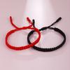 Handgemaakte Vlecht Touw Armbanden Voor Vrouwen Rood Zwart Geweven Touw Verstelbare Knopen Armband Mannen Polsband Vriendschap Sieraden