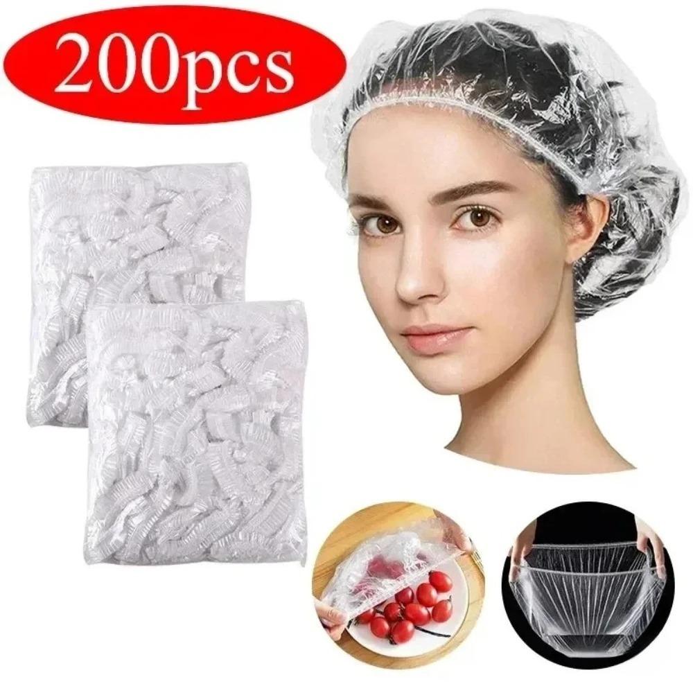 200-Piece Reusable Stretch Lids & Shower Caps Kit, Silicone Covers for Food Storage and Bathroom Protection