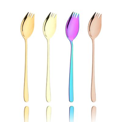 4 pezzi forchetta cucchiaio 304 acciaio inossidabile cibo occidentale stoviglie forchetta cucchiaio noodles istantanei cucchiaio forchetta noodle insalata forchetta