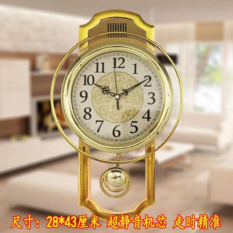 Vintage Large Swing Wall Clock Pendulum Clock Wall Decor Kitchen Living Room Decoration Shabby Chic Horloge Murale Quartz SC156