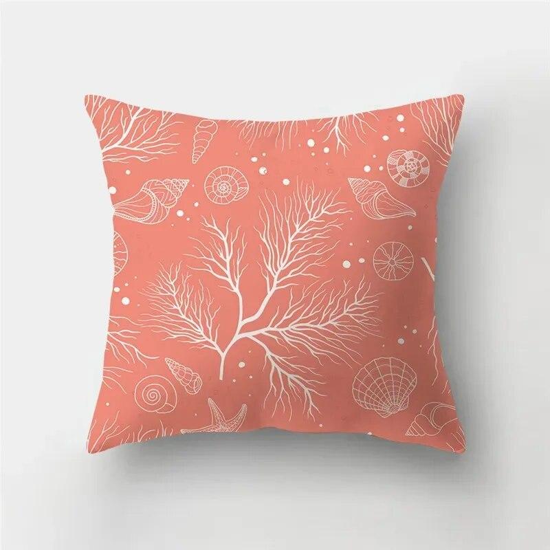 Nordic fashion geometric plant orange red pillowcase 45X45cm living room sofa cushion cover bedroom home decoration