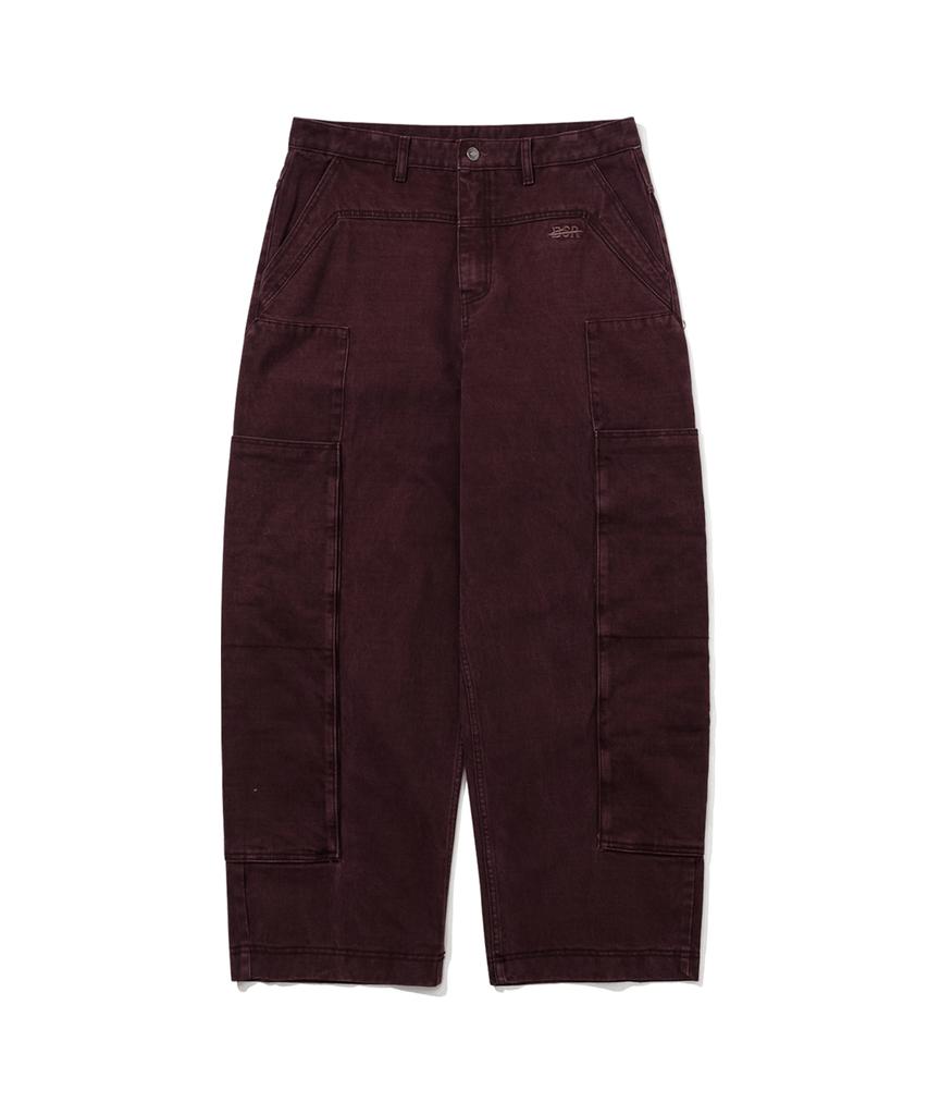 Bieseulaebis Patch Pocket Cotton Pants Wine