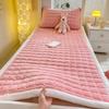 Plush Milk Velvet Mattress Pad - Thick Quilted Cushion for Dorms, Tatami, or Single Beds