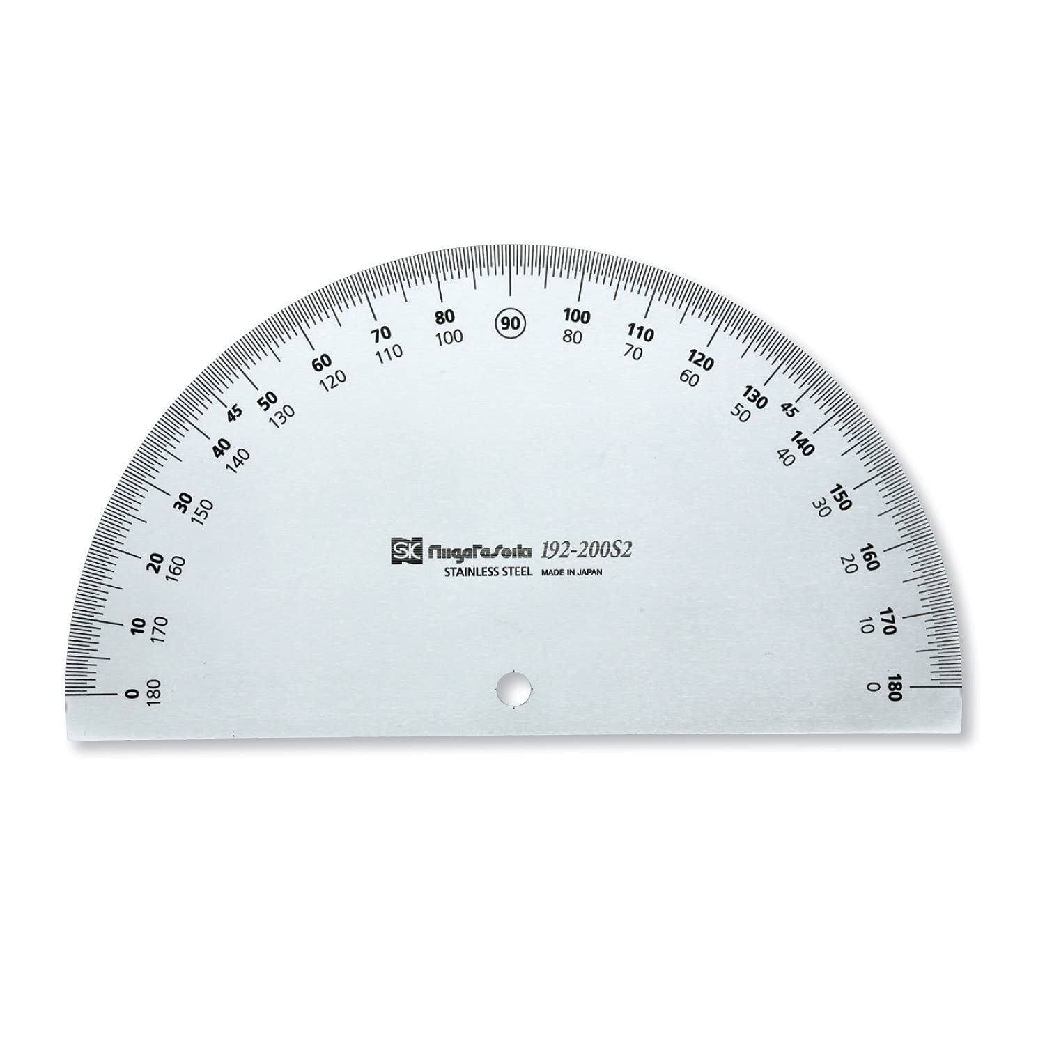 

Niigata Seiki SK Protractor, Made in Japan, No. 192-200, Silver Finish, PRT192-200S