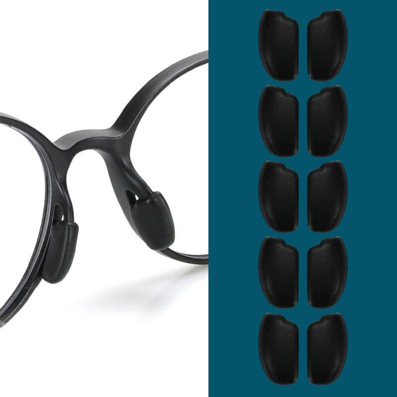 

5 пар цветных противоскользящих силиконовых носоупоров для очков, оправа для очков, вставные носоупоры, аксессуары для очков чёрный