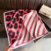 Women Fashion Square Scarf Silk Imitation Leopard Print Neckerchief Bandana Lady Shawl Scarves Wrap Head Hair Band Ties
