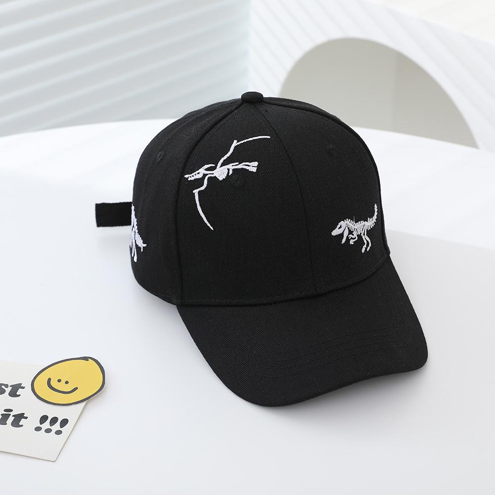 Spring And Autumn Dinosaur Bone Embroidery Hat Children'S Cap Cartoon Sun Hat Embroidery Baseball Cap